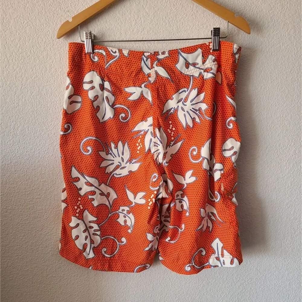 Billabong Y2K US Men's Size 33 Orange Hibiscus Aloha Board Shorts 9
